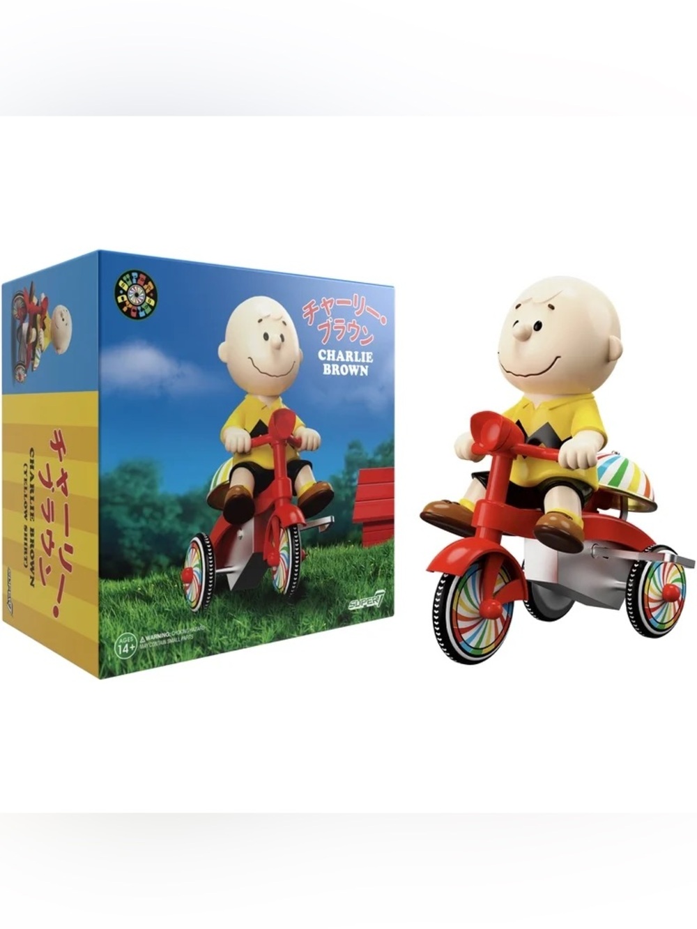 Peanuts Charlie Brown Super Cycles Red Trike Super7 Wind Up Figure New